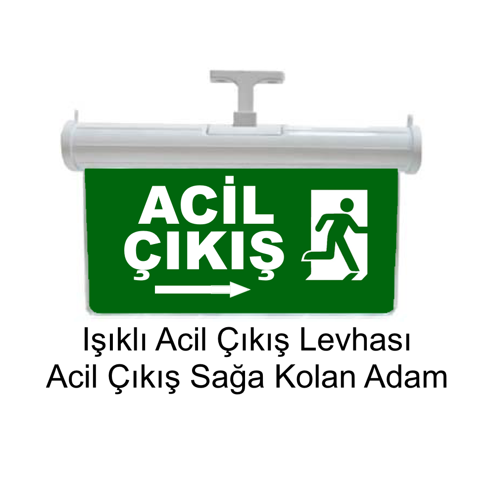 Işıklı Acil Çıkış Levhası (Acil Çıkış Sağa Kolan Adam) GN-AC22